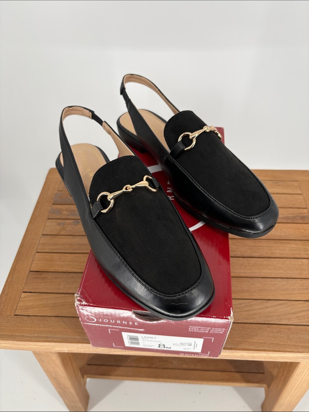 New Journee collection Women’s Black Slingback Loafers size 8 M